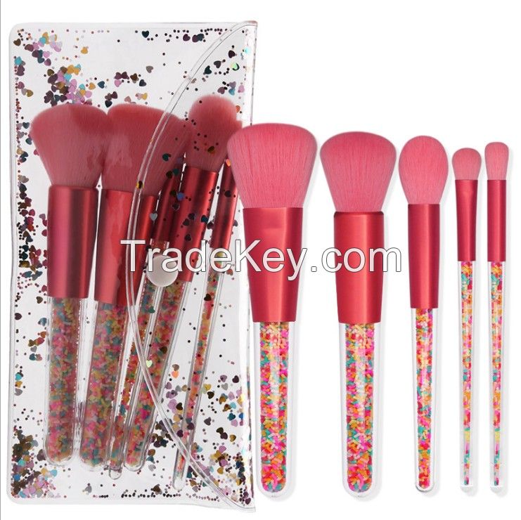 Wholesale Transparent handle Christmas candy makeup brush beauty tool set private label