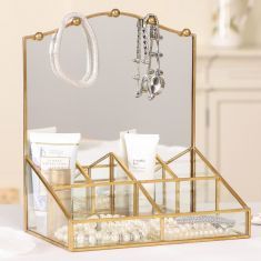 Personalised Gold Dressing Table Mirror Organiser