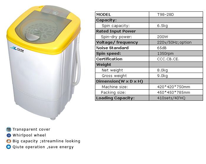 Spin dryer machine