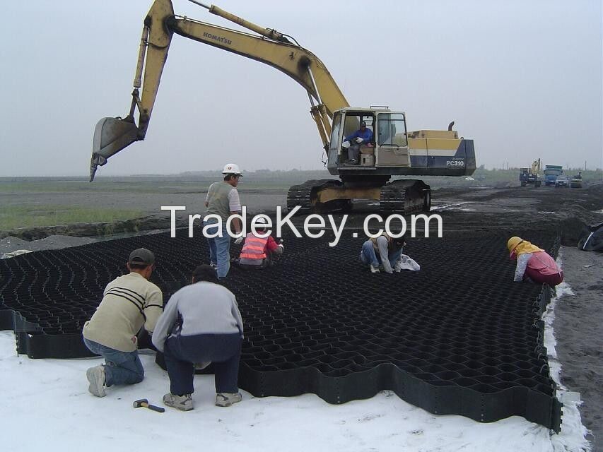 75mm/100mm/150mm/200mm HDPE Geoweb conformed system for Replenishing Earth and Gravel by professional factory price