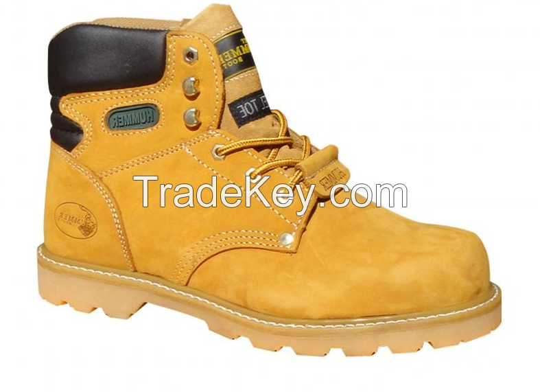 Work boots Hummer Hammer yellow, warmed with faux fur