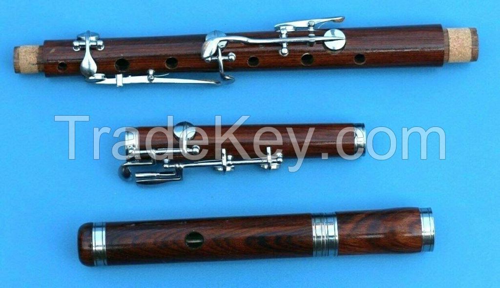 Natural Irish D Flute With 6 Keys Rosewood 4 pcs With Case