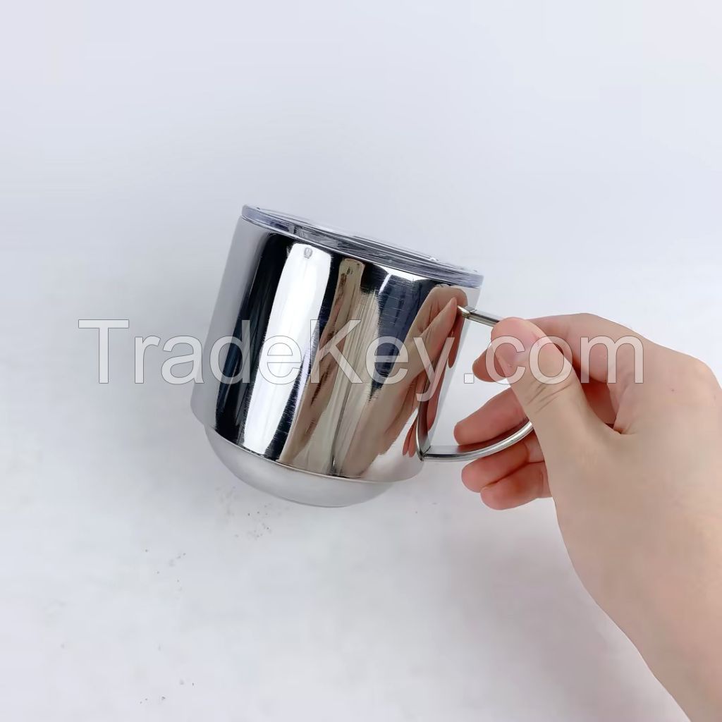 2024 High Quality 12oz 11oz Stainless Steel Coffee Mug with Handle and Slide Lid Vacuum Insulated Cup