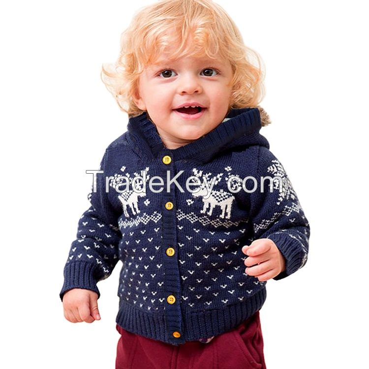 Wholesale custom Knitted jumper Designs baby Unisex Funny Ugly Christmas sweater Kids cardigan sweat