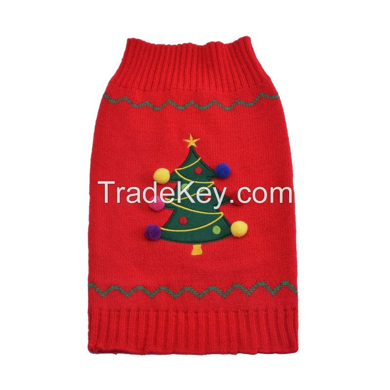 100%ACRYLIC S-3XL knit dog&apos;s custom embroidery knitwear winter jumper dog&apos;s Christmas knit