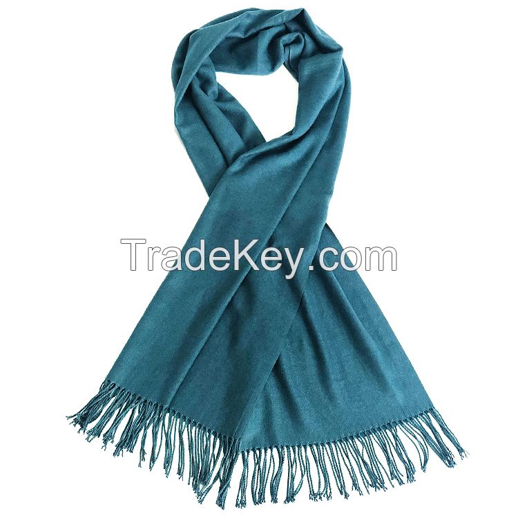 2021 Wholesale Women&apos;s Two Tone Vintage Jacquard cashmere Shawl Wrap Scarf Men&apos;s and women