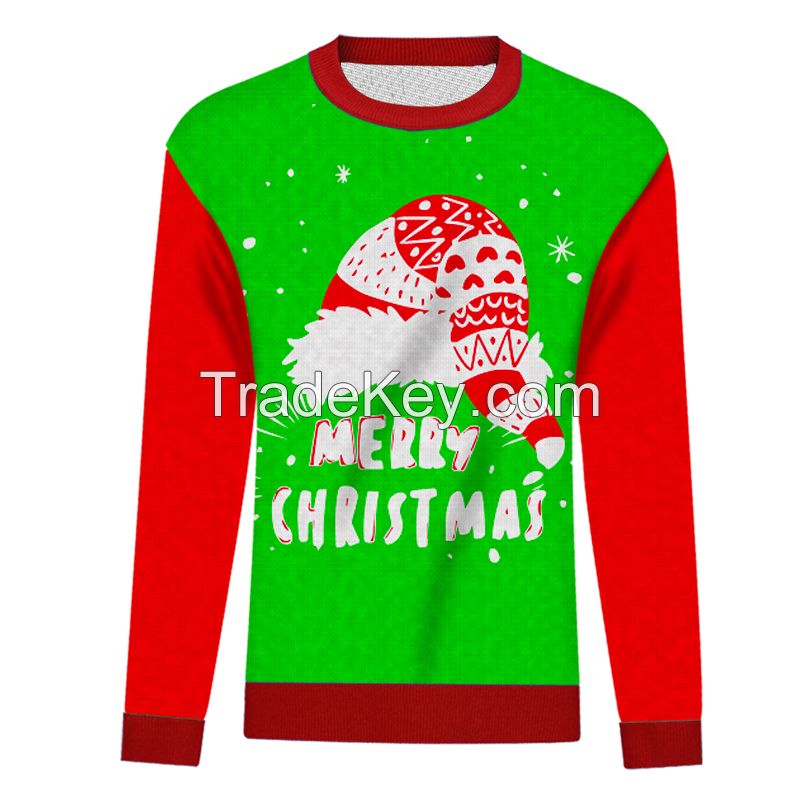 Wholesale Unisex Adult Knitted sweater Christmas Jumper Custom Pullover Ugly Christmas Sweater