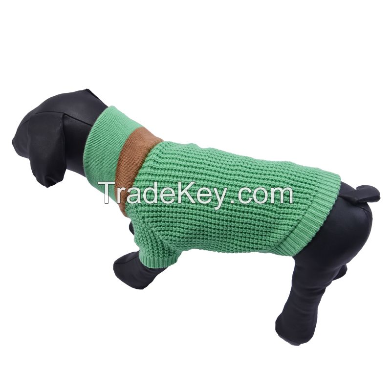 High quality outerwear pet dog&apos;s sweater 100%cotton moss stitch Autumn And winter S-3XL dog&apo