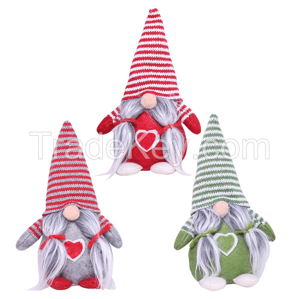 Wholesale Fabric Enfeites Christmas Santa Ornaments Decors Knitted Toy  Nordic Faceless Gnome Snowma