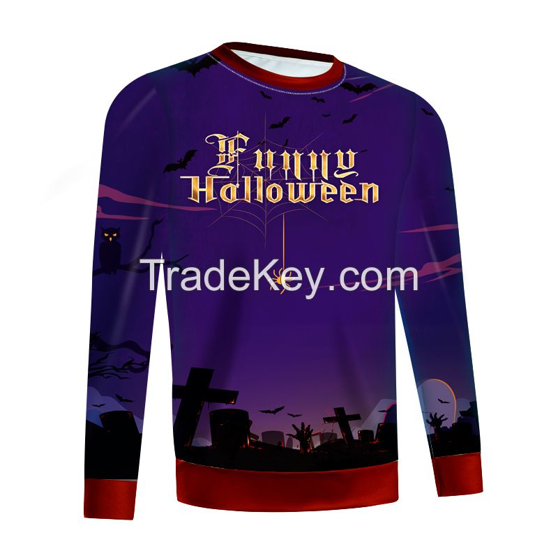 New Arrival  Printed Christmas Ugly Crewneck sweatshirt men ugly halloween pullover Men sweatshirts