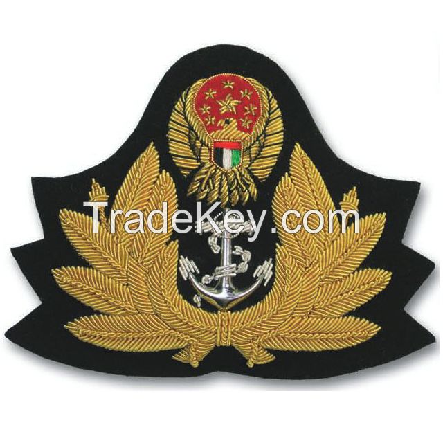 HAND MADE GOLD WIRE BLAZER BADGES, PATCHES, EMBLEM, CREST Embroidery