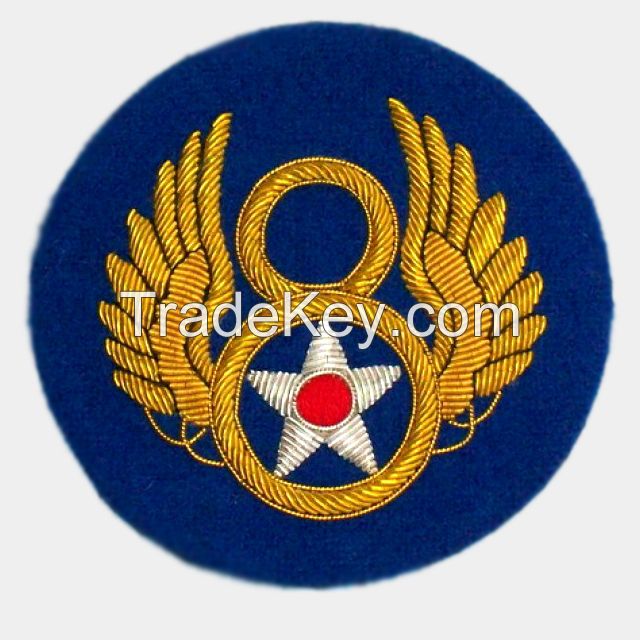 HAND MADE GOLD WIRE BLAZER BADGES, PATCHES, EMBLEM, CREST Embroidery