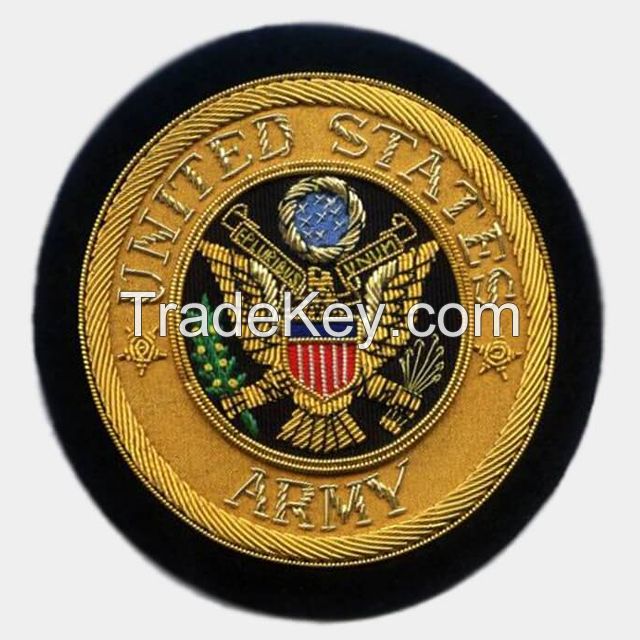 HAND MADE GOLD WIRE BLAZER BADGES, PATCHES, EMBLEM, CREST Embroidery