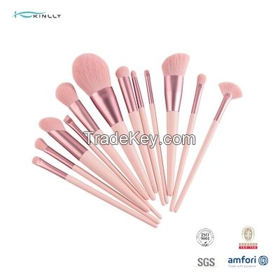 Pink 12Pcs Cosmetic Makeup Brush Set Eyeshadow Blending Blush