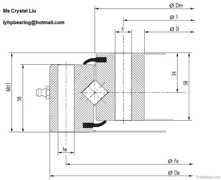 161. 36. 1700. 891. 41. 1503 crossed roller slewing ring