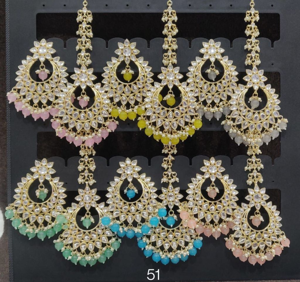 Earrings with matching tikka