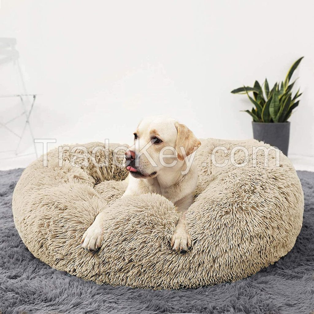 Dog bed, dog mat, soft, plush, round, dog basket