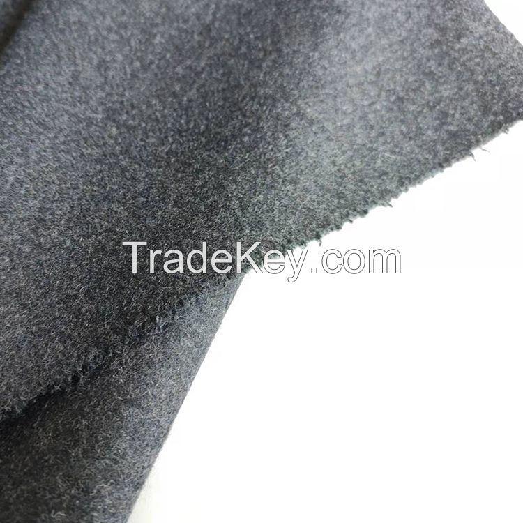 50%light grey melton wool fabric boiled blinket jersey blend cashmere suiting