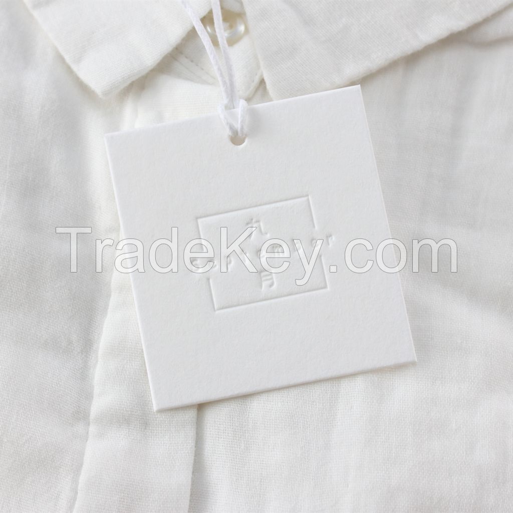 Embossed Paper Hang Tags for Products, Brand Hang Tags, Clothing Hang tags