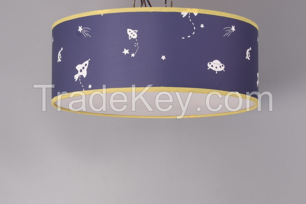 Creativer round-Shaped rocket pattern boys bedroom Ceiling Lamp Simple style Kids Light