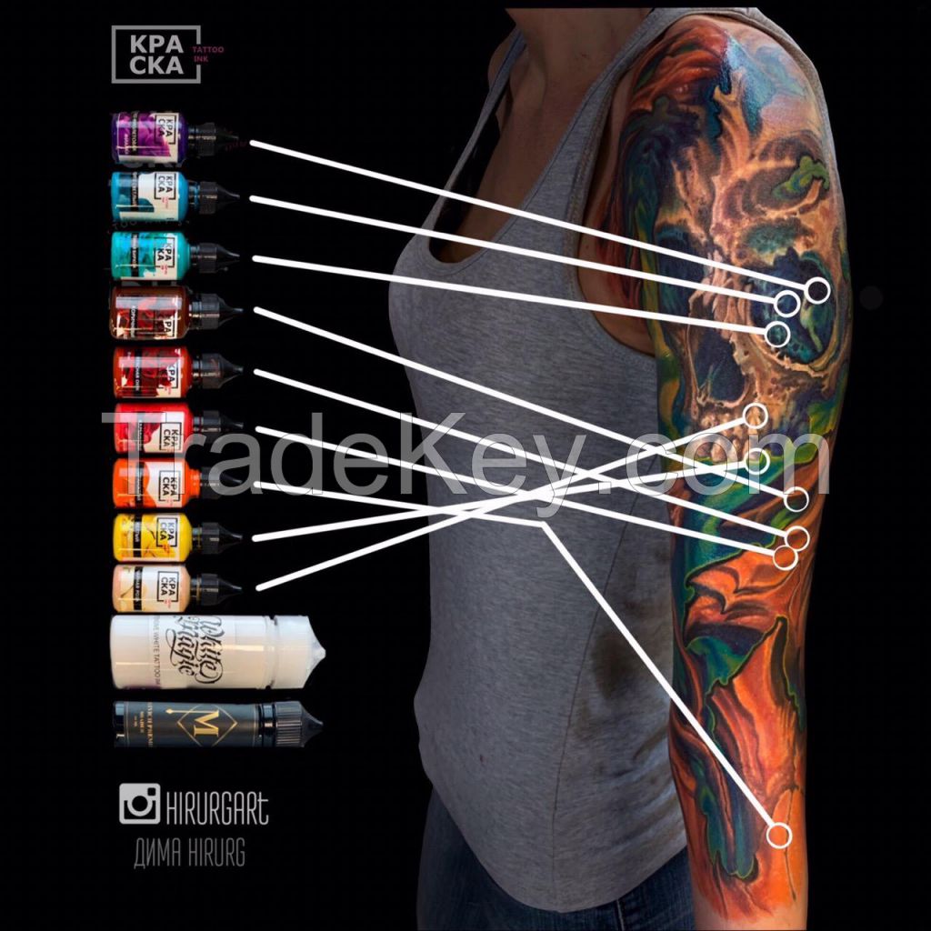 Tattoo Ink, Inks, Russian Tattoo Inks, Brand of Tattoo Inks, Tattoo Paint, Kraska