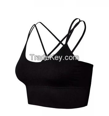 Large Size Cross Beautiful Back Yoga Sports Bra shockproof Breathable Fitness Sports Vest Women