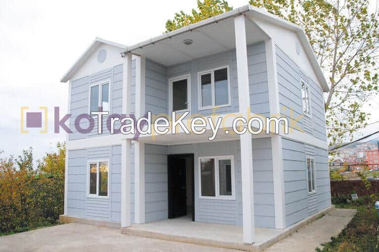 Prefabricated House, 120 M2 Two-Storey Prefab House, Turkey Prefab Houses