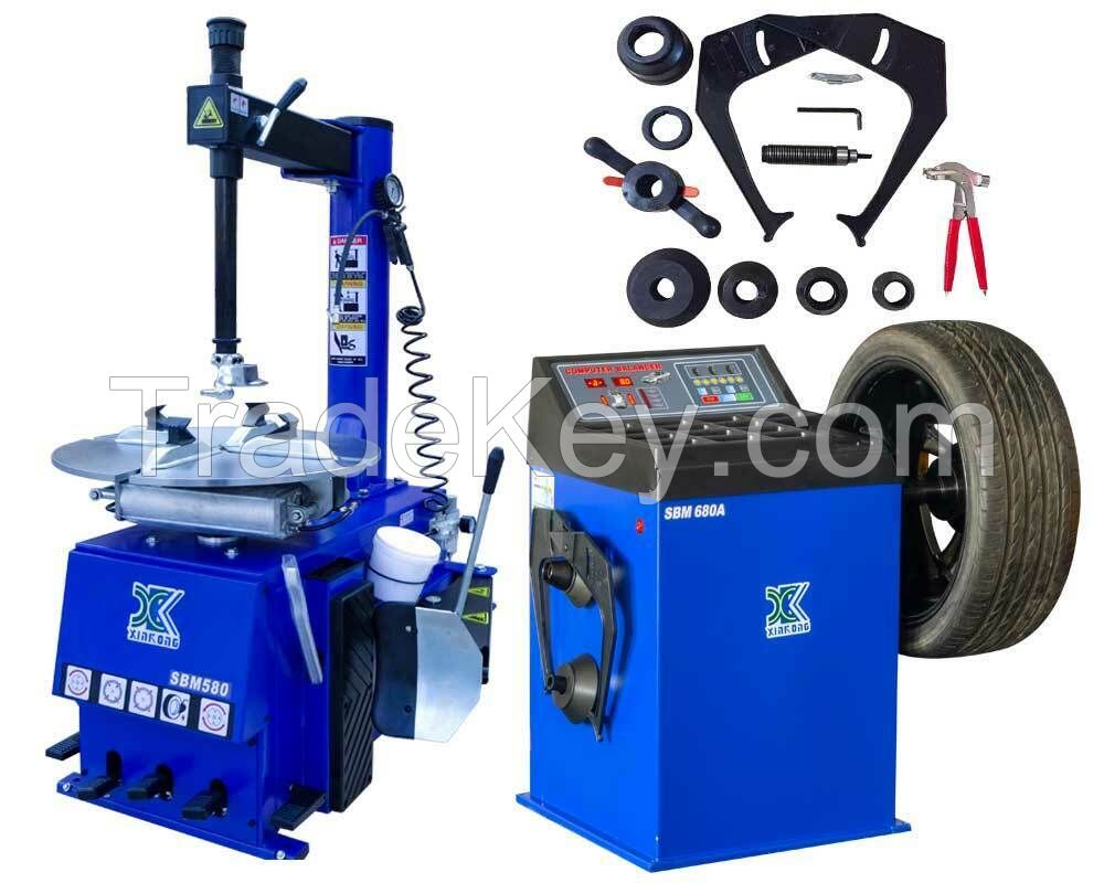 New 1.5 HP Tire Changer Wheel Changers Machine Balancer Rim Clamp Combo 580-680