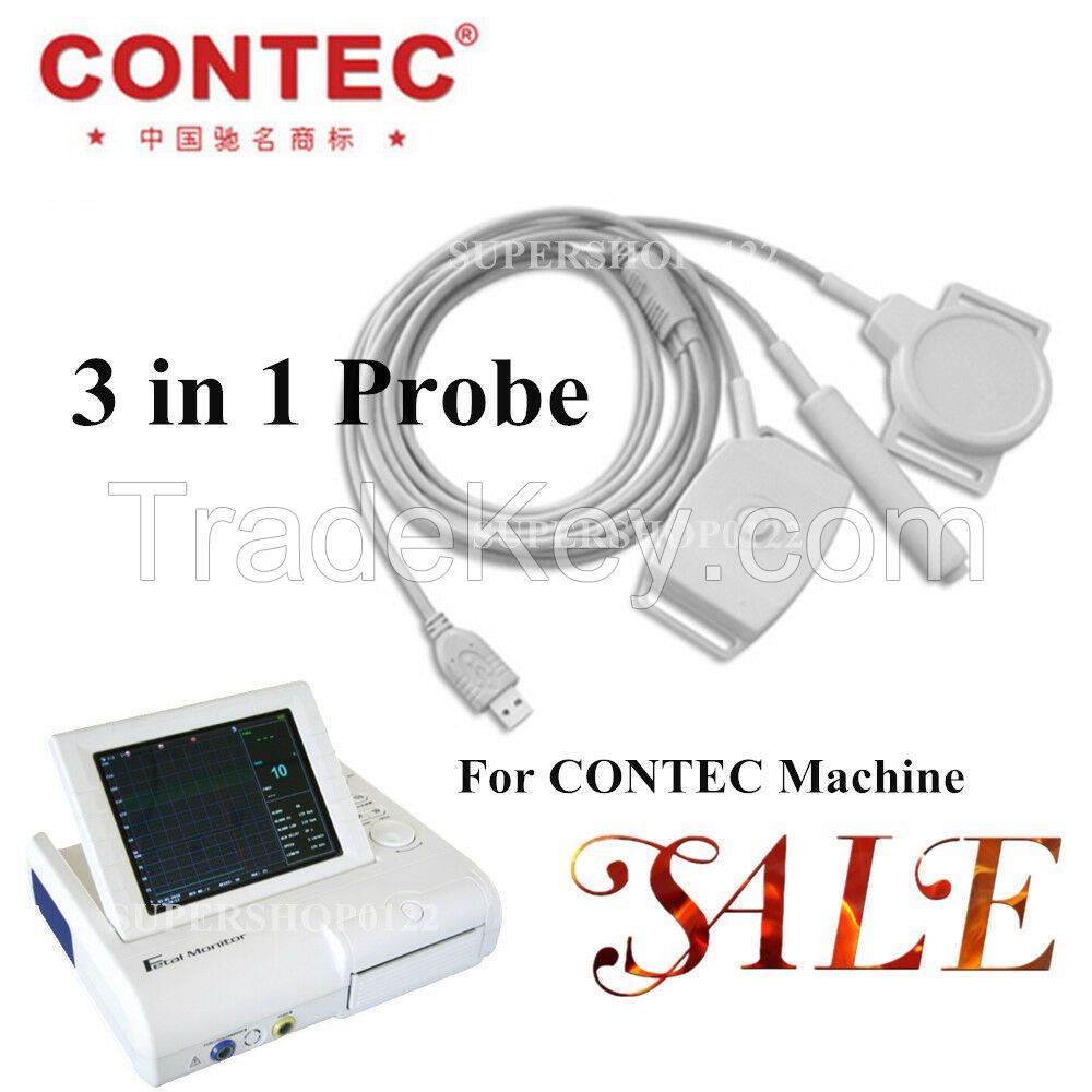 3 in 1 Probe, TOCO FHR Fetal Movement Probe for CONTEC Fetal Monitor CMS800G,Hot