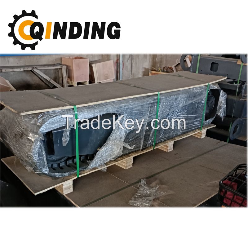 QDRT-04T 4 Ton Rubber Track Undercarriage Chassis for Pipelayers, Harvesting, Cold Milling Machines 2146mm x 458.5mm x 300mm