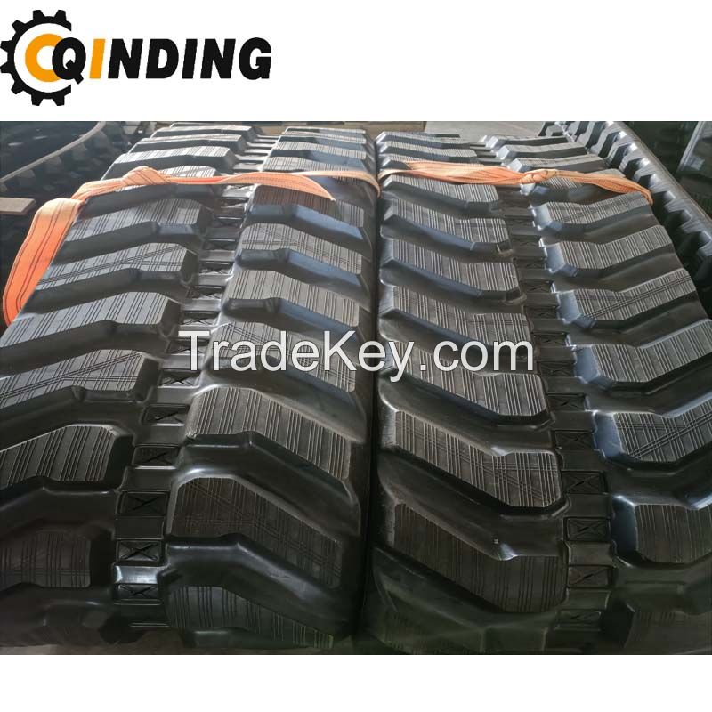 QDRT-06T 6 Ton Rubber Track Undercarriage Chassis for Road Paves, Harvesting, Drilling Rig 2388mm x 478.5mm x 300mm