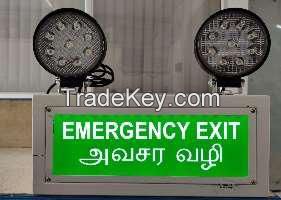 Industrial Emergency Light with  Exit Signage -Indoor