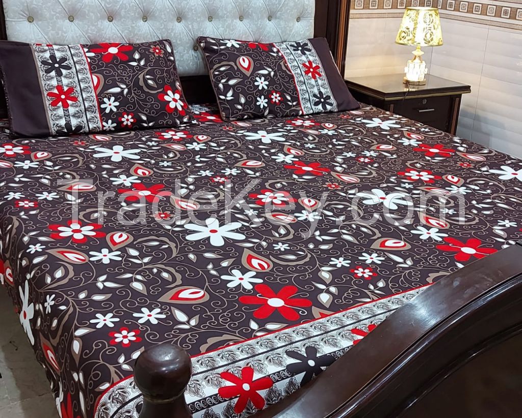 3D Microfiber Crystal Leather Cotton Bed Sheets