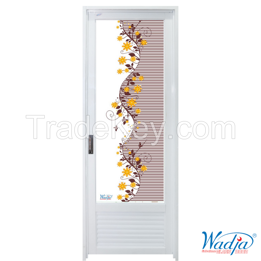 Wadja Glass Door Full - Bathroom Steel Door with Mirror inside