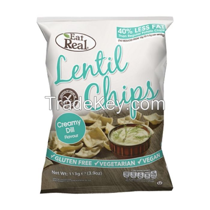 Selling Eat Real Lentil Chips - Creamy Dill 40g