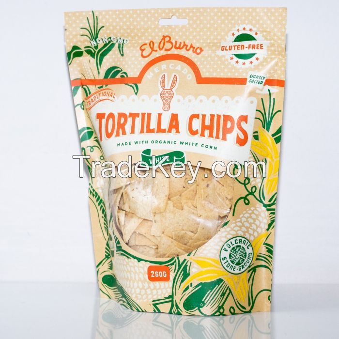 Selling El Burro Organic Mercado White Corn Chips 250g