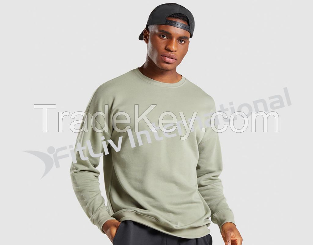 Plain Unisex Crewneck Sweatshirt Pullover Wholesale Custom Logo Men's Sweatsuits Jogger Set