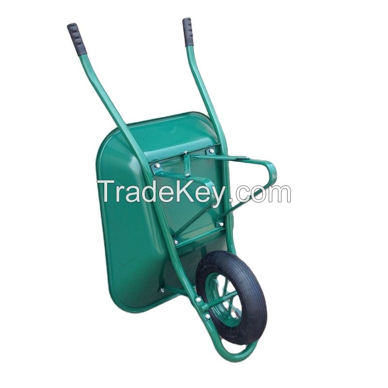 60L Single Wheel Construction Concrete Garden Hand Trolley Steel Wheelbarrow