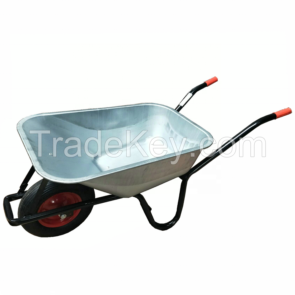 60L Single Wheel Construction Concrete Garden Hand Trolley Steel Wheelbarrow