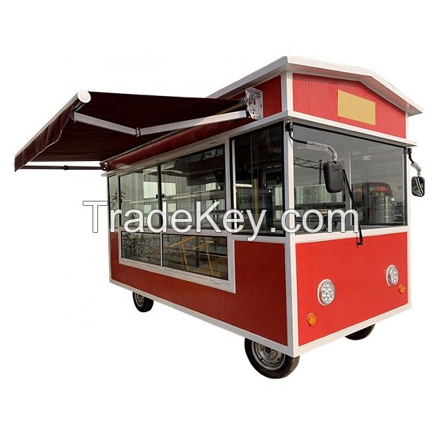 Mobile food truck 7.5ft dining car food trailer for europe vendors hotdog food cart