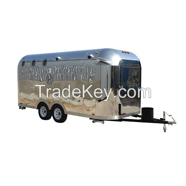 Mobile food truck 7.5ft dining car food trailer for europe vendors hotdog food cart