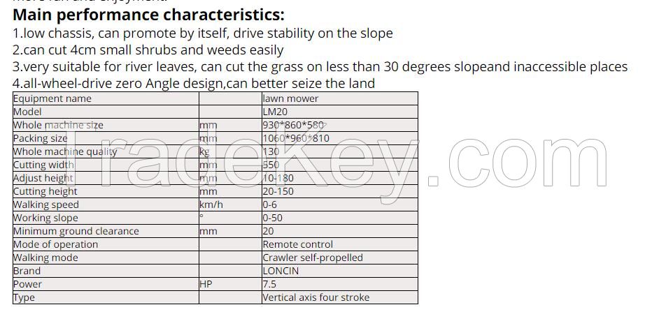 lawn mower Long Life Safety 130kg remote control lawn mowers Hybrid control lawn mower tractor garden