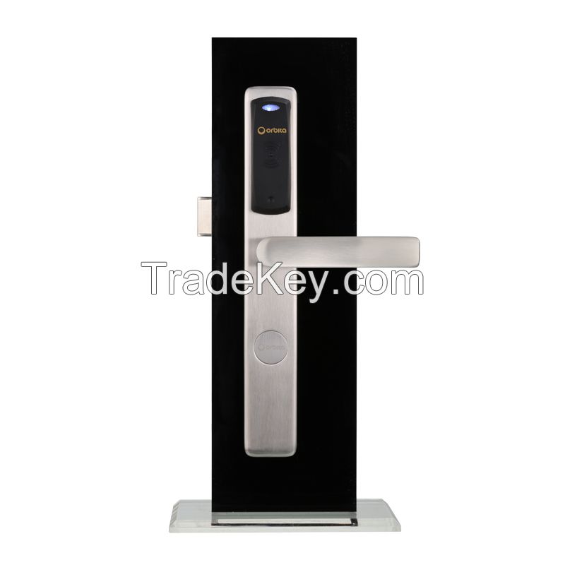 Orbita Hot Sales Factory Price 75mm Digital Rfid Touchless Smart Sensor Card Unlock Door Lock Hotel With Handle