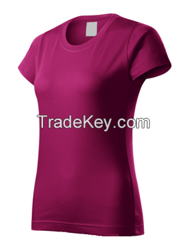 High Quality 100% Cotton Tshirts Female Short Sleeve O Neck Plain Womens Custom Brand Ladies T Shirts From Bangladesh