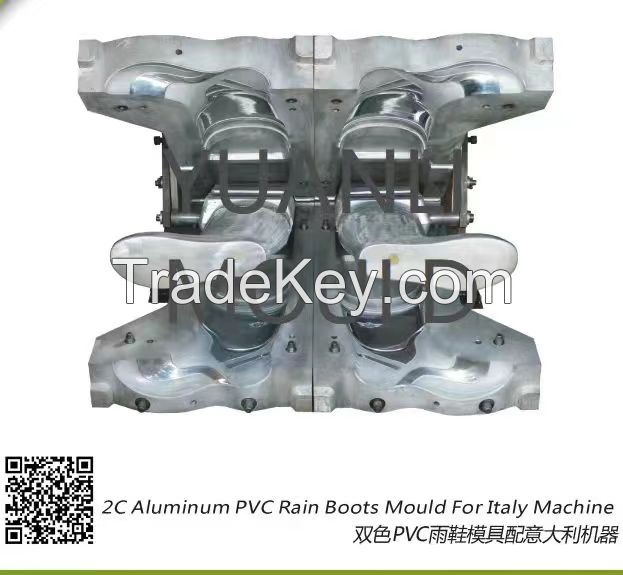 2C Aluminum PVC Rain Boots Mould For Italy Machine 