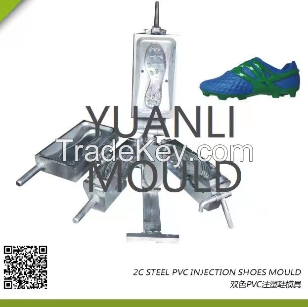 2C STEEL PVC INJECTION SHOES MOULD 