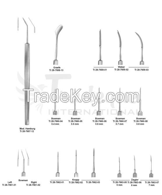 Keratomes And Various Eye Knives