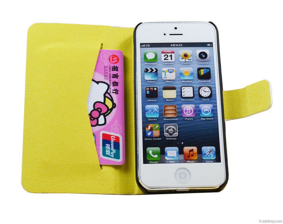 Quality and Sell Ultra Slim Twill Texture wallet Flip Leather Case for iPhone 5