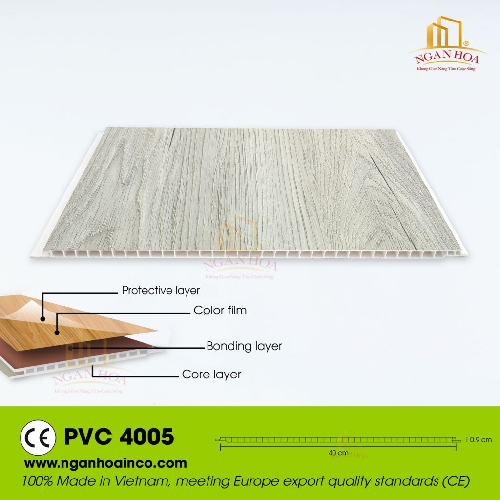 PVC 40 Plastic Wall Cladding Panel SPC Wood Grain