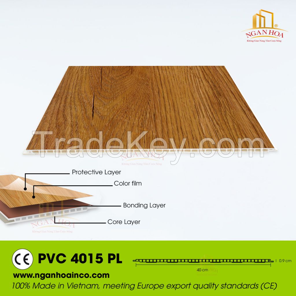 PVC PL Plastic Wall Cladding Panel SPC Wood Grain